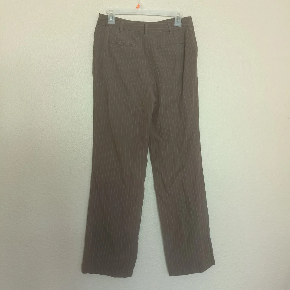 J.Jill women's dress pants size 6 brown with stripes straight legs pockets offic